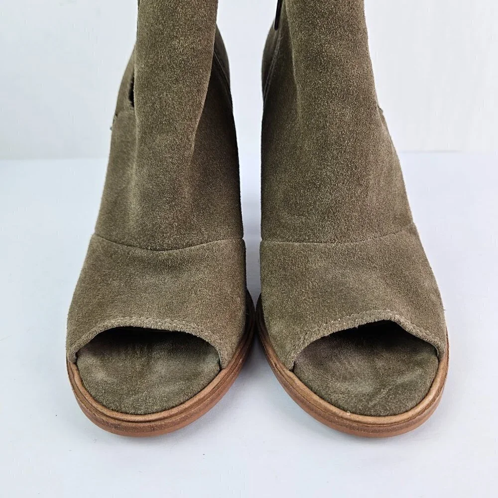 Vince Camuto Katleen Prairie Dust (Taupe) Suede Peep Toe Ankle Boot 8